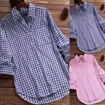 Женская модная повседневная однотонная свободная рубашка на пуговицах с длинным рукавом, топ L розовый