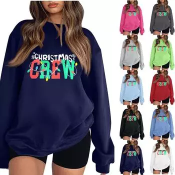 Женская модная повседневная однотонная толстовка с длинным рукавом L чёрный