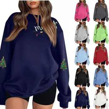 Женская модная повседневная однотонная толстовка с длинным рукавом L