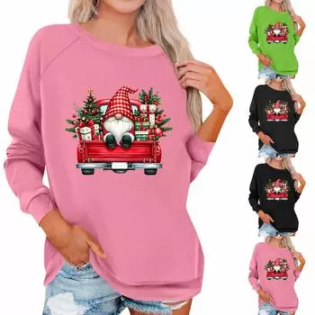 Женская модная повседневная однотонная толстовка с длинным рукавом M зелёный