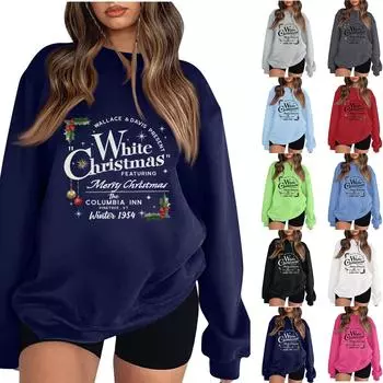 Женская модная повседневная однотонная толстовка с длинным рукавом XL