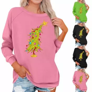 Женская модная повседневная однотонная толстовка с длинным рукавом XXL зелёный