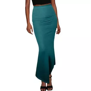 Женская модная повседневная однотонная юбка средней длины с высокой талией и фасоном «рыбий хвост» S