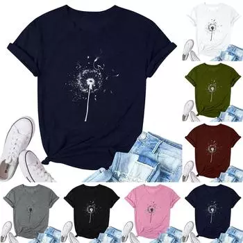 Женская модная повседневная плиссированная футболка с коротким рукавом с принтом L розовый