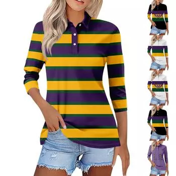 Женская модная повседневная рубашка с короткими рукавами 3/4 с лацканами и принтом, женские топы на пуговицах L чёрный