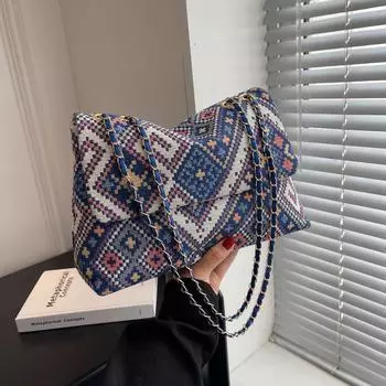 Женская модная повседневная сумка через плечо, новая стильная сумка через плечо с цепочкой, модная и простая большая сумка one size