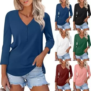 Женская модная повседневная свободная футболка с круглым вырезом и длинным рукавом с цветочным принтом, женский топ XL розовый