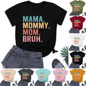 Женская модная повседневная свободная футболка с круглым вырезом и коротким рукавом с принтом, топ L бежевый