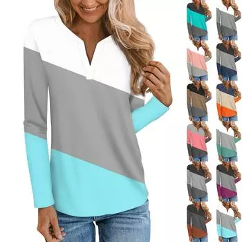 Женская модная повседневная свободная футболка с принтом и круглым вырезом с разрезом и длинным рукавом, женский топ XXL