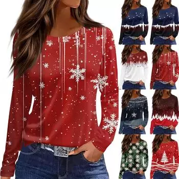 Женская модная повседневная свободная футболка с принтом и круглым вырезом с разрезом и длинным рукавом, женский топ XXXL белый