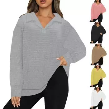 Женская модная повседневная свободная однотонная толстовка с капюшоном в клетку Corn Checker L чёрный