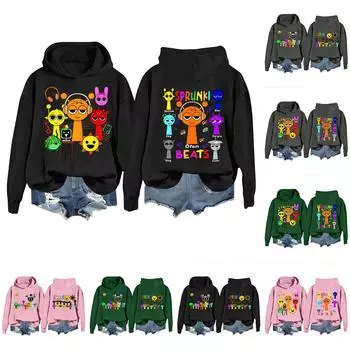 Женская модная повседневная свободная толстовка с длинным рукавом и принтом музыкальной игры L армия зеленый