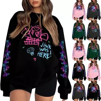 Женская модная повседневная свободная толстовка с длинным рукавом и круглым вырезом L армия зеленый