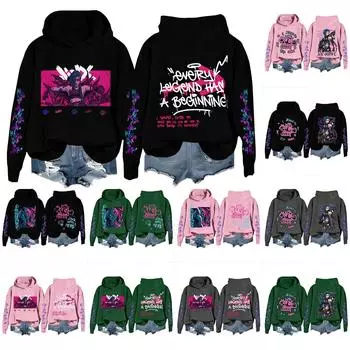 Женская модная повседневная свободная толстовка с длинным рукавом и принтом L армия зеленый