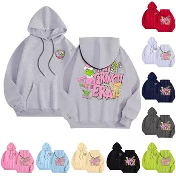 Женская модная повседневная свободная толстовка с длинным рукавом и принтом XL чёрный