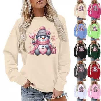 Женская модная повседневная свободная толстовка с круглым вырезом и длинным рукавом, однотонная L чёрный