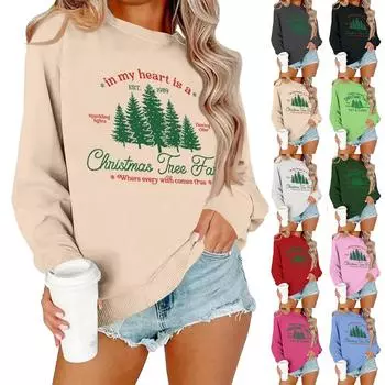 Женская модная повседневная свободная толстовка с круглым вырезом и длинным рукавом, однотонная XL