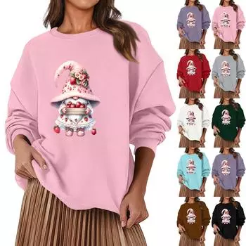 Женская модная повседневная свободная толстовка с круглым вырезом и длинным рукавом, однотонная XXXL чёрный