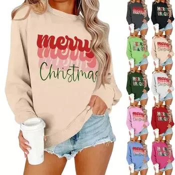 Женская модная повседневная свободная толстовка с круглым вырезом и длинным рукавом, однотонная L