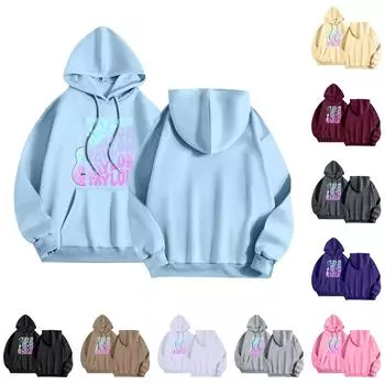 Женская модная повседневная свободная толстовка с круглым вырезом и длинными рукавами L бежевый