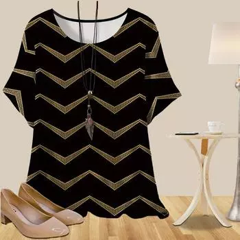 Женская модная повседневная свободная весенняя рубашка, женские топы с коротким рукавом и волнистым узором в виде волшебного зеркала с принтом бабочек XS синий