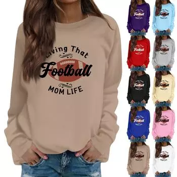 Женская модная повседневная толстовка с длинным рукавом и круглым вырезом с принтом L чёрный