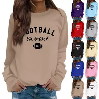 Женская модная повседневная толстовка с длинным рукавом и круглым вырезом с принтом L чёрный