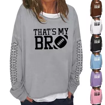 Женская модная повседневная толстовка с длинным рукавом и круглым вырезом с принтом XL фиолетовый