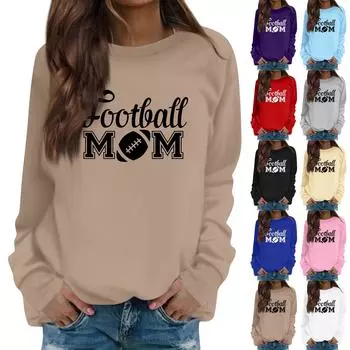 Женская модная повседневная толстовка с длинным рукавом и круглым вырезом с принтом S красный