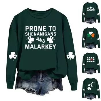 Женская модная повседневная толстовка с длинным рукавом и круглым вырезом XXXL белый