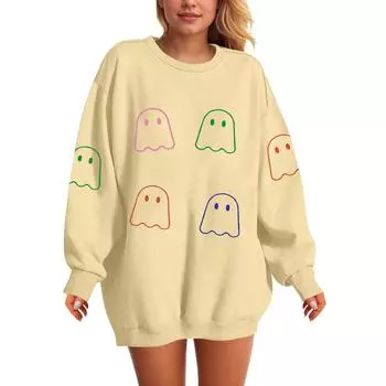 Женская модная повседневная толстовка с капюшоном и длинными рукавами с принтом L