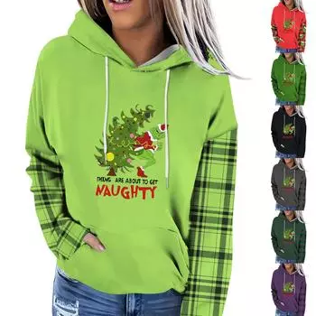 Женская модная повседневная толстовка с капюшоном и принтом Greentown с длинными рукавами XL фиолетовый