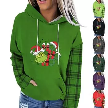 Женская модная повседневная толстовка с капюшоном и принтом Greentown с длинными рукавами S