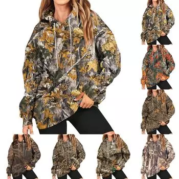 Женская модная повседневная толстовка с капюшоном и пуловером с длинными рукавами и забавным принтом L кофейный