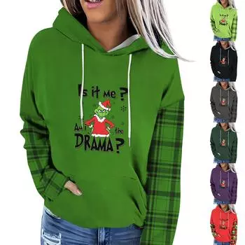 Женская модная повседневная толстовка с капюшоном и принтом Greentown с длинными рукавами XXL