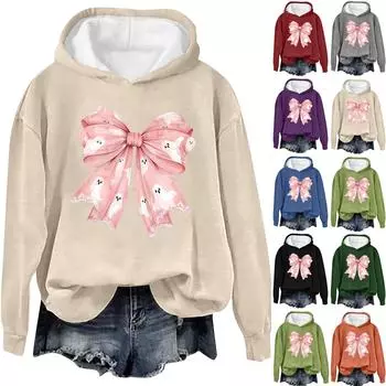 Женская модная повседневная толстовка с капюшоном и длинными рукавами с принтом букв на Хэллоуин XL