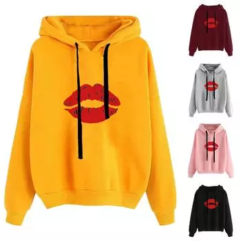 Женская модная повседневная толстовка с капюшоном и принтом, свободные спортивные топы, пуловер XXL серый