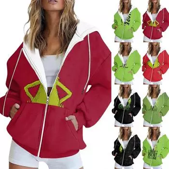 Женская модная повседневная толстовка с принтом, осенне-зимняя куртка-кардиган с длинными рукавами и карманами, куртка с капюшоном на молнии, пальто XL
