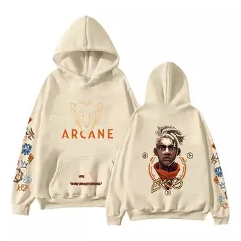 Женская модная повседневная универсальная повседневная толстовка с капюшоном, повседневная толстовка с длинными рукавами и нашивками сверху L бежевый