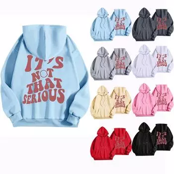 Женская модная повседневная универсальная повседневная толстовка с капюшоном, повседневная толстовка с длинными рукавами и нашивками сверху M чёрный