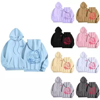 Женская модная повседневная универсальная повседневная толстовка с капюшоном, повседневная толстовка с длинными рукавами и нашивками сверху L бежевый