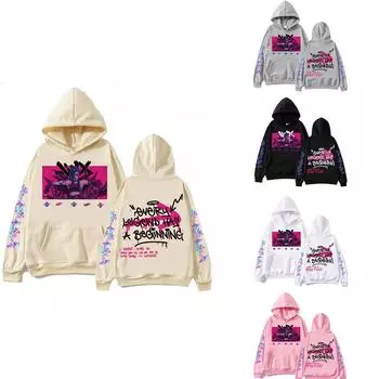 Женская модная повседневная универсальная повседневная толстовка с капюшоном, повседневная толстовка с длинными рукавами и нашивками сверху L бежевый