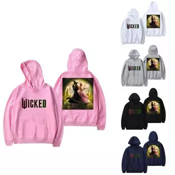 Женская модная повседневная универсальная повседневная толстовка с капюшоном, повседневная толстовка с длинными рукавами и нашивками сверху L чёрный