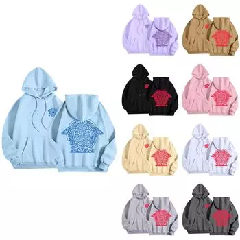 Женская модная повседневная универсальная повседневная толстовка с капюшоном, повседневная толстовка с длинными рукавами и нашивками сверху XXL