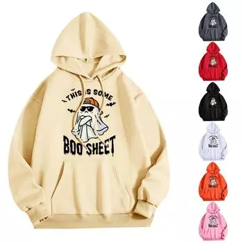 Женская модная повседневная универсальная повседневная толстовка с капюшоном, повседневная толстовка с длинными рукавами и нашивками сверху S белый