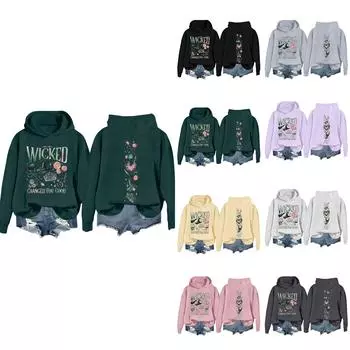 Женская модная повседневная универсальная повседневная толстовка с капюшоном, повседневная толстовка с длинными рукавами и нашивками сверху L