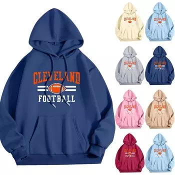 Женская модная повседневная универсальная повседневная толстовка с капюшоном, повседневная толстовка с длинными рукавами и нашивками сверху S