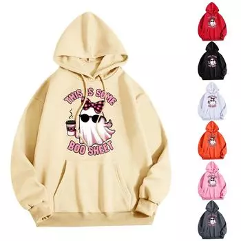 Женская модная повседневная универсальная повседневная толстовка с капюшоном, повседневная толстовка с длинными рукавами и нашивками сверху S белый