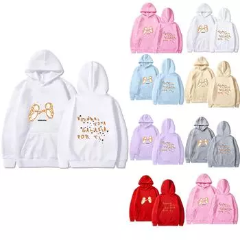 Женская модная повседневная универсальная повседневная толстовка с капюшоном, повседневная толстовка с длинными рукавами и нашивками сверху S розовый