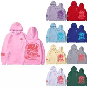 Женская модная повседневная универсальная повседневная толстовка с капюшоном, повседневная толстовка с длинными рукавами и нашивками сверху L бежевый